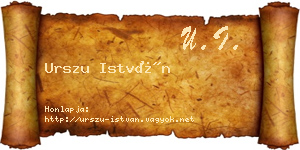 Urszu István névjegykártya